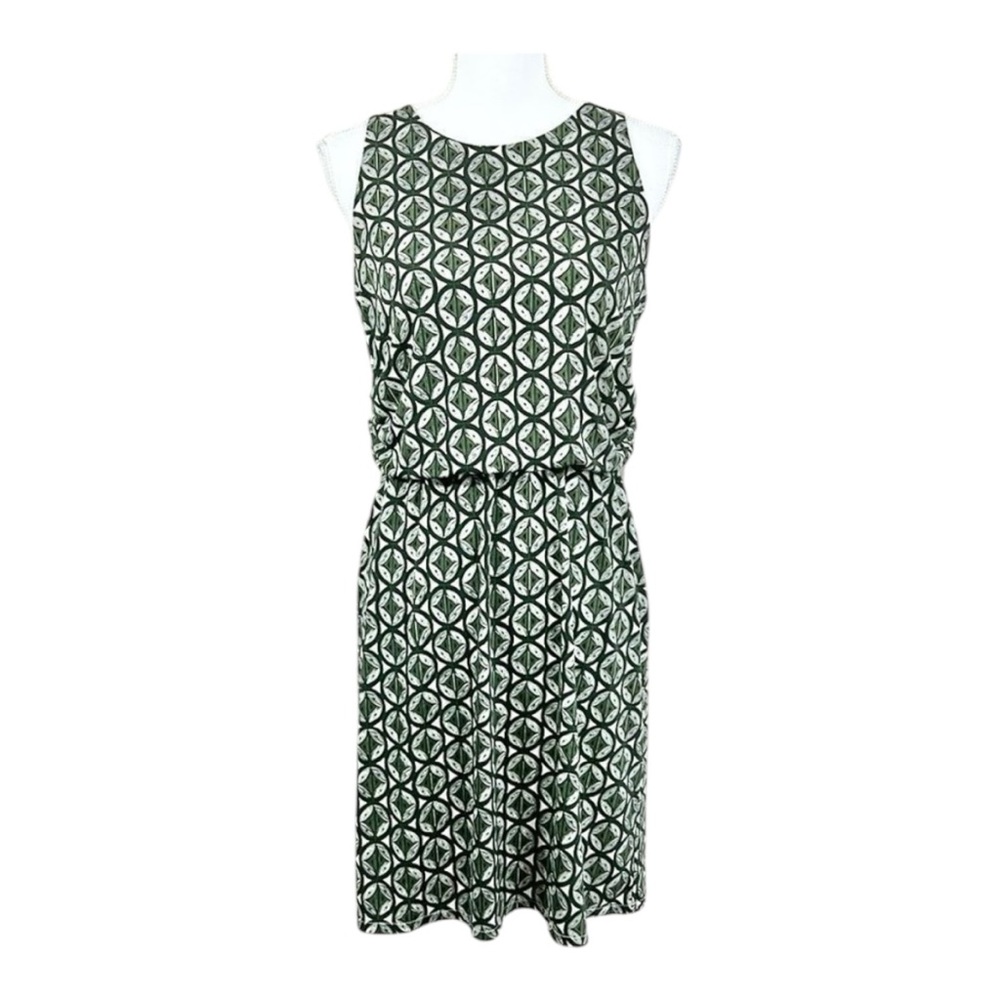 Ann Taylor Factory Green & White Print Stretch Tank Dress Size Small - Picture 1 of 5